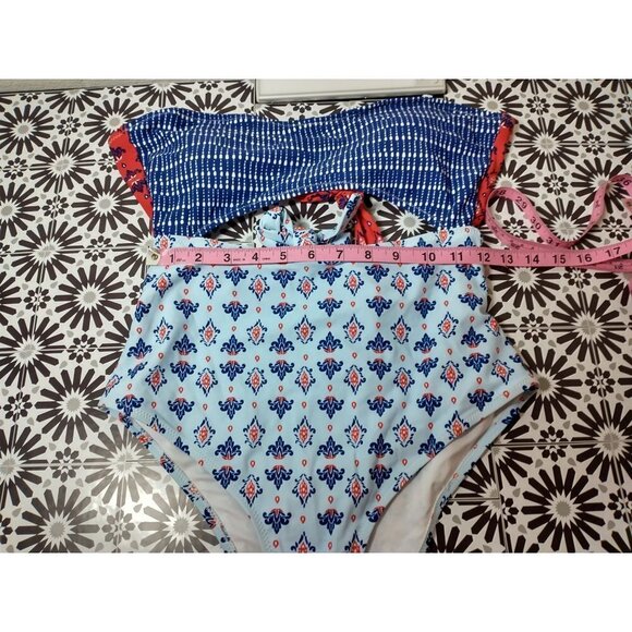☀️NWT Cupshe Paisley print Cut Out One Piece Swimsuit, women's M - Picture 10 of 10